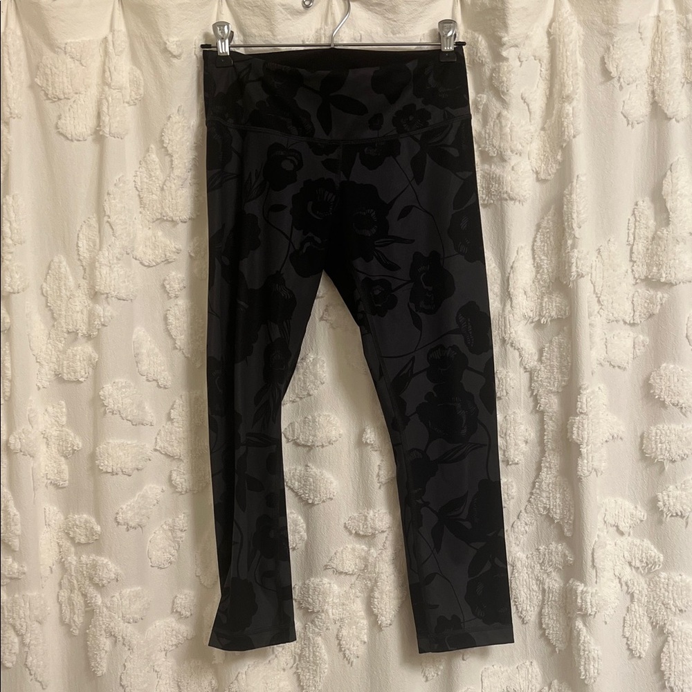 Lululemon Wunder Under Crop II *Full-On Luxtreme Flat Inky Floral Printed Black - Picture 6 of 7